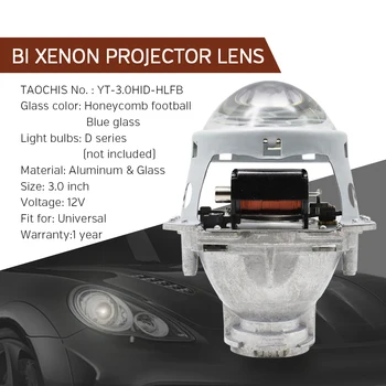 TAOCHIS 3.0 Tolli Hella 3/5 g5 Bi-xenon Projektor Lens Kärgstruktuuri Jalgpall Sinine Klaas D1S D2S D3S D4S Moderniseerimiseks Auto Esitulede