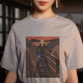 Uus Naiste T-Särk Naljakas Õli Maali Maali Prindi Kawaii Streetwear Valge Tshirt Vabaaja Harajuku T-särgid Camisetas Mujer