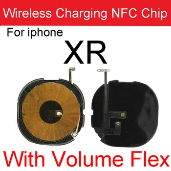 Traadita Laadimine Laadija Paneel Coil Kleebis Helitugevuse Nuppu Flex Kaabel iphone 8 8 Plus X Xs Max XR 11 Pro Max NFC-Kiip