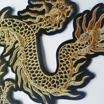 1tk Peen Loomade Kuldne Hiina Draakon Tikandid Plaaster Õmble Riideid Applique DIY Riided Aksessuaar Plaaster
