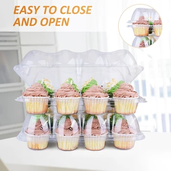 KUUM 8 Pack Korduvkasutatavad Cupcake Karbid 12-Cell Vedaja Cupcake Mahutite Omanik Selge Koogikesi Muffin Sahtel Ühekordselt Kook Kastid