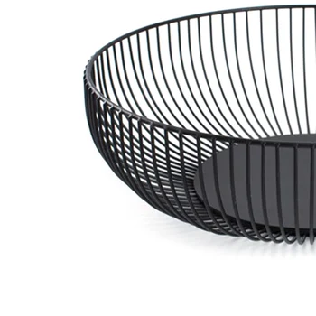 Nordic Style Household Fruit Basket Fruit Holder Iron Art Black Wire Bowl Table Snack Food Storage Basket