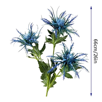 Odavad Kunstlikud Eryngium Thistles Hunnik Simulatsiooni Lilled Taimede Hulgimüük Kodu Pulmad Decor Centerpieces Helesinine
