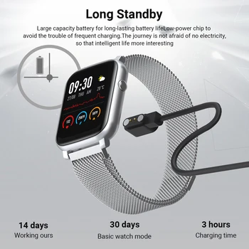 F1 Smart Watch Smartwatch Naised Mehed Bluetooth Fitness Tracker Android ja iOS Nutitelefoni Sõnum Meeldetuletus Veekindel Vaata