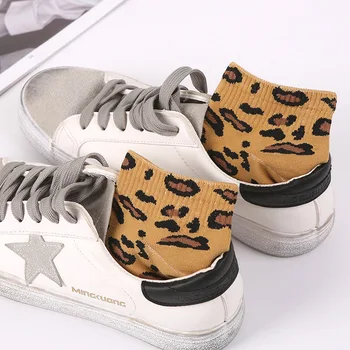 Uus Naiste Leopardi Prindi Lühikesed Puuvillased Sokid Wild Mood Suvel Pahkluu Sokid Armas Tüdrukud Naljakas, Armas Kunsti Sokid Hulgimüük