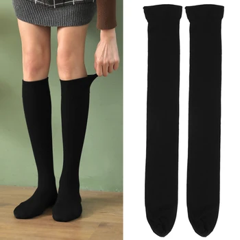 New Women Socks Fashion Stockings Casual Cotton Thigh High Over Knee Cotton High Socks Girls Womens Female Long Knee Sock