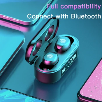 JIETMT F9-6s Tõsi, Traadita Earbuds 5.0 Bluetooth Kõrvaklapid TWS Stereo-Kõrvaklapid koos Smart LED-Ekraan Mic Sügav Bass Mini Juhul