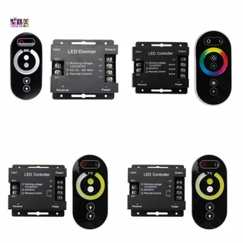 DC12V-24V 18A RF Remote Wireless Touch RGB Kontroller 12A 433MHz CCT Ühte värvi Dimmer 3528 5050 LED Riba Valgustus Lint