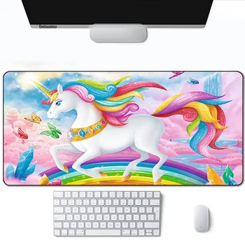 Rainbow unicorn Hiire padi mängijatele decoracion Laiendada Mängu Laua Mousepad Office Professional Mouse Pad Mängu Klaviatuuri Matt xl vaip
