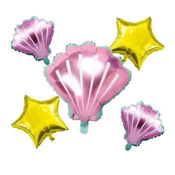5tk Mere Koored Foolium Õhupallid Komplekt,1 tk Suur Kest Ja 2 tk Mini Shell ja 2 tk 18 Tolli Star Õhupalli Baby Shower Sünnipäeva
