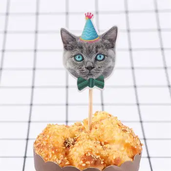 24tk Simulatsiooni Kass Cake Toppers Armas Kass Sünnipäeva Kook Korjab Pet-teemastatud Pool Kaunistused Elutruu Raamat Käsitöö
