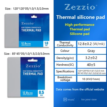 Zezzio Pehme Soojuse Hajumise Silikoon Padi CPU/GPU Graafika Kaardi Thermal Pad Emaplaadi silikoonmääre Pad Multi-Suurus