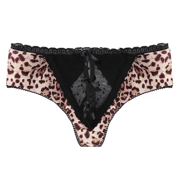 S-3XL Leopard Seksikas Aluspüksid, Naiste Pitsiline Erootiline Naistepesu Õõnes G-string Seksikad Püksikud Hingav Daamid Aluspesu Bowknot Sugu Rihmad