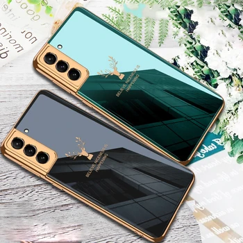 Samsung Galaxy S21 5G Pluss S21 Ultra Juhul Pinnatud TPÜ HD Karastatud Klaasist Luksus Muster Täielikult Kaitsta Kaamera Objektiivi Katte Fundas