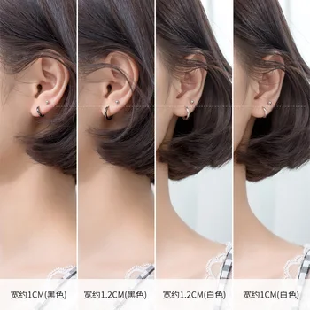Õrn Hulgi-Jaapani Stiil lihtne stiil S925 Sterling Silver Ear Lukk Läikiv Ring Trendikas Naiste Ehteid Kanda iga Päev