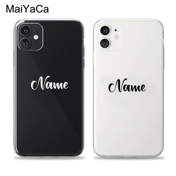 Case for iPhone 11 12 Pro Max mini XR, XS X 8 Plus 7 SE 2020 6S Selge, Näed Läbi Läbipaistva Telefoni Kate Personaliseeritud Nimi
