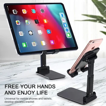 Uus Metallist Töölaud Tablett Omanik Tabeli Lahtri Kokkupandav Laiendada Toetust iPhone iPad Xiaomi huawei Laua Mobiiltelefoni Omanik Seista