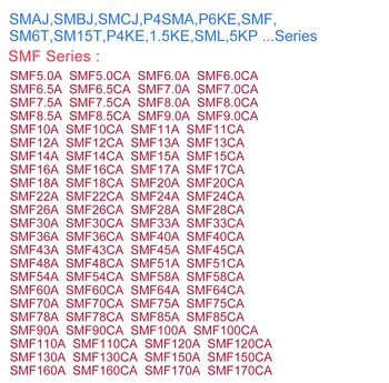 200PCS SMF5.0A SMF5.0CA SMF6.0A SMF6.0CA SOD123FL TEHA-219AB SMF SMF5V0A SMF5V0CA SMF6V0A SMF6V0CA 5V 5.0 V 6V 6.0 V ESD TVS DIOOD