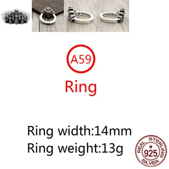 A59 925 sterling silver ring ehted retro isiksuse risti tähe kuju punk mood stiil paar kuju kingitus sõpradele