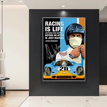 Mansi 24 Tunni Võidusõidul Originaal Racing Plakat F1 Võidusõiduauto Lõuend Print Sport Seina Maali Kunst Pildi Elutuba Home Decor