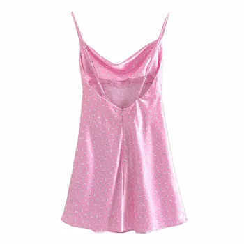 EOICIOI Suvel Õie Tõsta Lühikesed Kleidid Naine Za 2021 Roosa Mini Kleit Naiste Rihm Backless Sundresses Varrukateta Casual Kleit
