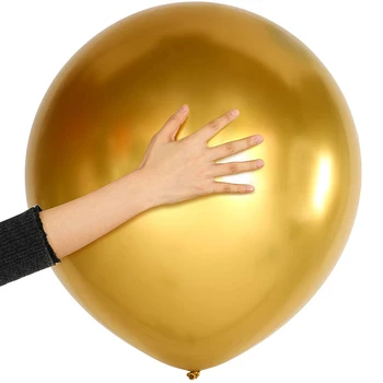 10 Tükki 18 Tolline Metallik Õhupallid Läikiv Lateks Õhupallid Sünnipäeva Pulmapidu Kaunistamine (Kuld)