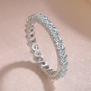 Tõeline 925 Sterling Hõbe Loomulik FL Teemant Sõrmus Ehted Naiste Bizuteria abielusõrmus Anillos De Femme Gemstone Ehted Sõrmused