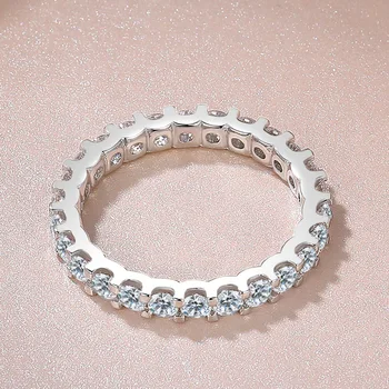 Tõeline 925 Sterling Hõbe Loomulik FL Teemant Sõrmus Ehted Naiste Bizuteria abielusõrmus Anillos De Femme Gemstone Ehted Sõrmused
