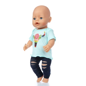 2021 Uus Fit 18 tolline 43cm Nuku Riided Tarvikud Sündinud Beebi Antiloop Roheline Ülikond Ripitud Püksid Baby Festival Sünnipäeva Kingitus