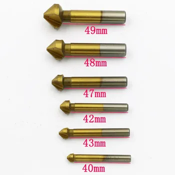 CHKJ Titaan-kroomitud Chamfer Drill Bit 6.3-20,5 mm 3 Flöödid 90 Kraadi 6.3/8.3/10.4/12.4/16.5/20.5 mm Sirge Varre Milling Cutter