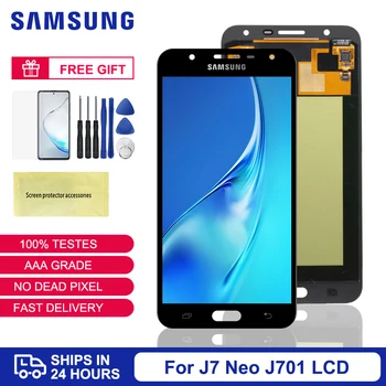 Algne Super Amoled Samsung Galaxy J7 LCD Ekraan J701 J701F J701M Digitizer Assamblee J7 Neo J7 Core LCD Ekraan