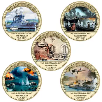 WR 80. Aastapäeva Rünnak Pearl Harbor Kuld mälestusmünte Sätestatud Mündi Omanik USA Armee Väljakutse Mündi Sõjalise Suveniiri