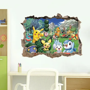 Anime Pokemon Eemaldatavad Seina Kleebised Kawaii Pikachu Jigglypuff 3D Kleebised Lasteaed Home Decor Poiste Magamistuba, elutuba Kunst Seinamaaling