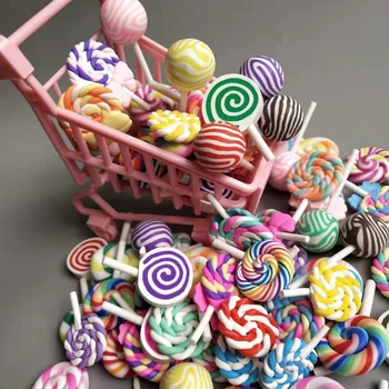 Mix Style Candy Lollipop Korter Tagasi Vaik Tarvikud Lapsed klambri külge Ehteid Dekoratiivne Materjal DIY Telefon võtmehoidja Käsitöö Tarvikud