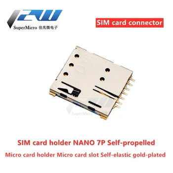 Ise mängides Nano-SIM-kaardi 7P Micro kaardi omanik Micro mälukaardi pesa Ise-playing gold-plated Nano-SIM -