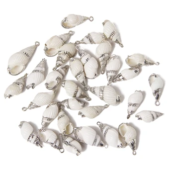 Hulgi-Sea Shell Ripatsid DIY Tegemise Ehted, Aksessuaar Kaelakee 2-10 tk Ebaregulaarne Conch Pinnatud Cowries Võlu Kõrvarõngad