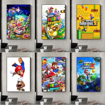 Super Mario Video Mängu Kuum Kunsti Lõuend Maali Vintage Plakat ja Pildid Seina Art Pilt Kodu Kaunistamiseks elutuba