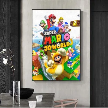Super Mario Video Mängu Kuum Kunsti Lõuend Maali Vintage Plakat ja Pildid Seina Art Pilt Kodu Kaunistamiseks elutuba