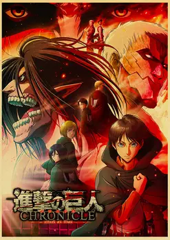 WTQ Lõuendile Maali Jaapani Klassikaline Anime Rünnak Titan Hooaeg 4 Poster Seina Decor Seina Art Pilt Tuba Decor Home Decor
