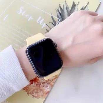 Solo aasa bänd Apple Kella rihm 44mm 42mm 38mm 40mm pehmest silikoonist watchband käevõru correa Apple watch seeria 6 SE 5 4 3 2