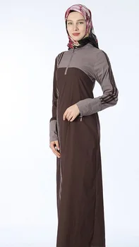 Islami Pikk Riietus tänna mTurkey Sport Style Abaya poolt Puuvillane Riie Värv Kombinatsioon Disain Vertikaalsete Triipudega Suvine Kleit