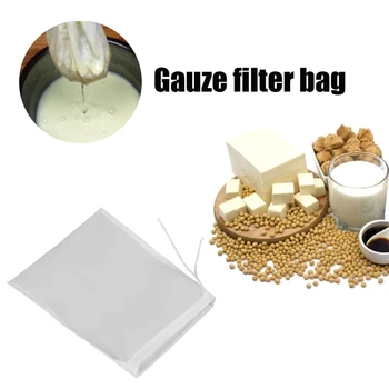 Nailon Marli Juust Filter Cloth Bean Bag Dot Pad Tofu Bean Kibeda Riie Korduvkasutatavad Soja Piima Silma Kurn Kott Pingutusnöör Colanders
