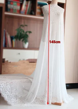 Prantsuse pitsi paks tikitud ripsmed pulmakleit pits kangast kleit seelik DIY pildistamise taustal pits kangas