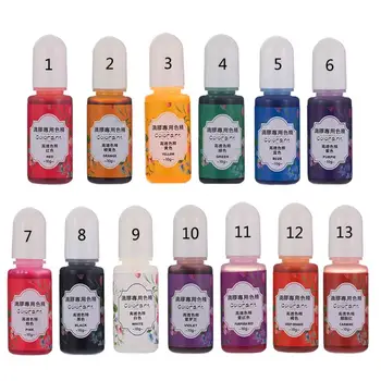 13 Värvid UV-Epoksü Vaik Värvimine Värvi Vedel Epoksüvaik Pigment Vaik Värvaine Pleegib Resistance10ml Läbipaistev