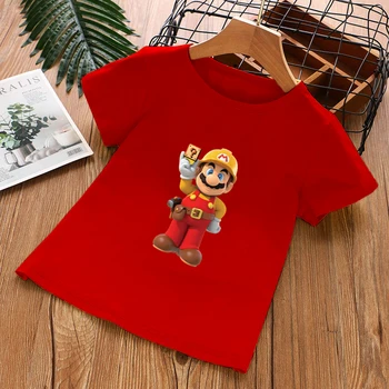 Suvi Kid Uus Harajuku stiil, Klassikaline Mängud, Super Mario t-särk Poiss, Tüdruk Mario Bros print t-särgid Laste Hip-Hop tshirt