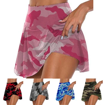 Naiste Suvised Lühikesed Püksid Seksikas Higi lühikesed Püksid Mood Kamuflaaž Printida Kõrge Vöökoht Seelikud Vabaaja Kahe-kihi jalgrattapüksid Seelik
