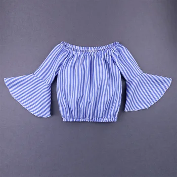 2020. aasta Suvel beebi tüdruk riided seljast-õla triibuline särk + teksad Kahe Töö Sobiks lapsed riided 6 Kuud-7 Aastat vana