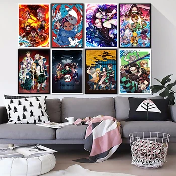 Jaapani Anime Demon Slayer Plakat, Pilt Kunst Home Decor HD Kvaliteediga Lõuend Maali Magamistuba Elavad Lapsed Toas Diivan Seina Decor
