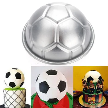 1 Tk DIY 3D Jalgpalli Kuju Vann Pomm Kook Hallituse Alumiiniumist Kera Kera mittetoksiline Kook Šokolaadi Pan Hallituse Köök, Küpsetamine, Tööriistad