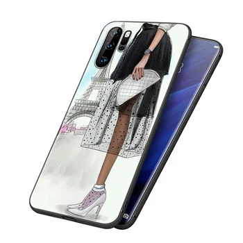 Mood Naiste Tüdruk Huawei P30 P40 20 10 P8 P9 Lite E mini Pro Plus 5G 2017 2019 Silikoonist Pehme Must Klaas Telefoni Puhul